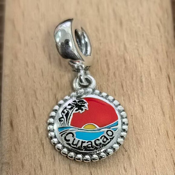 Pandora CURACAO Exclusive Charm Pendant, S925 Silver Bracelets - Picture 1 of 4